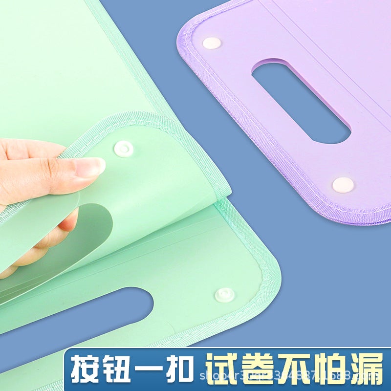 A4 Portable Organ Bag Student Folder Multi-Layer Vertical Classification Subject Organizing Artifact Book Test Paper Storage Bag - Image 4
